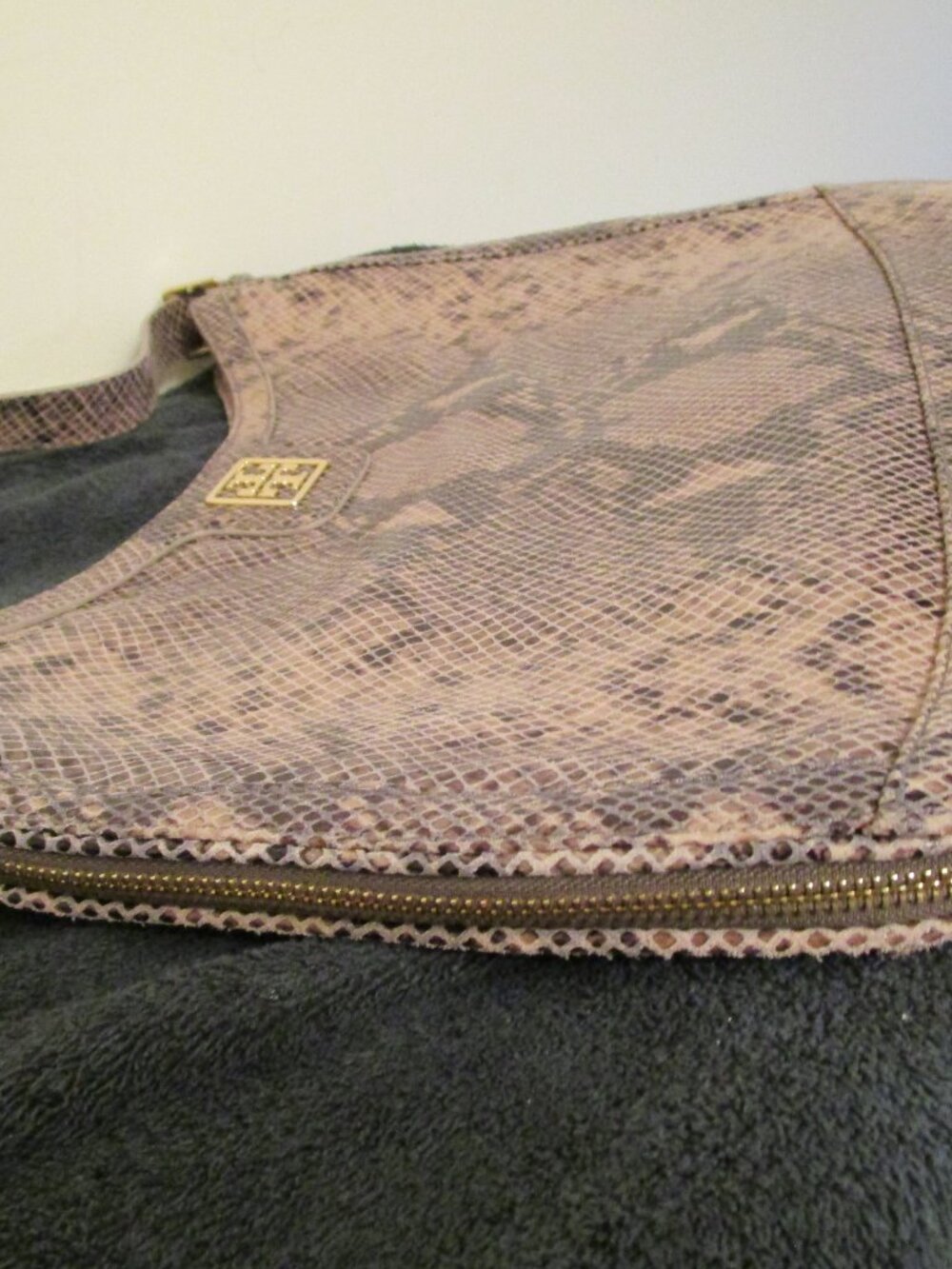 Tory Burch Catalina Python-Embossed Hobo - Picture 5 of 9